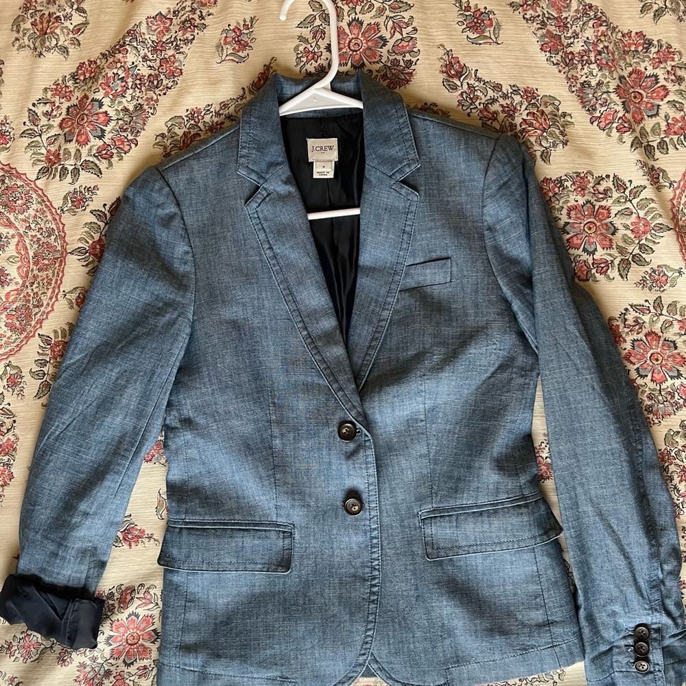 J. Crew Women's Blue linen blazer